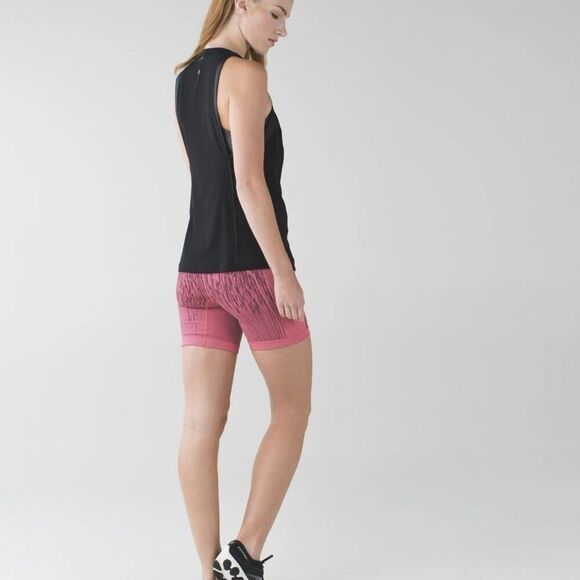Lululemon Sculpt Short Electric Coral Pink Black seamless all sport High Waist 6 - Picture 9 of 10